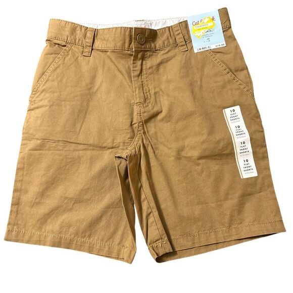 Nwt Cat & Jack Tan boys Shorts size 10 with adjustable waistband and snap close - Picture 1 of 2